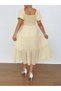 Rochie midi, galbenă - 4XL - 2
