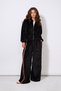 Black Jacket with Zipper, Balloon Detail, Regular Sleeves and Soft Texture - 5