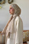 Premium jacquard leopard pattern shawl - beige - 3