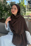 Premium jacquard leopard print shawl - brown - 3