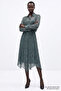 Lined Slim Fit Chiffon Shirt with Ribbed Waist Stitching - 3