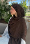 Premium jacquard leopard print shawl - brown - 2