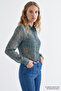 Lined Slim Fit Chiffon Shirt with Ribbed Waist Stitching - 2