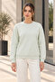 Women's 2-Piece Crew Neck Basic Sweatshirt – Mint / Ecru - 4