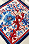 Navy blue red blue satin patterned women's scarf bandana 50x50 cm mini size hair neck bag - 4