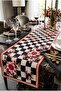 Decorative Table Runner - Checkered Floral Pattern, Stylish and Modern Kitchen, Dining Table Runner 40 X 140 cm - 2