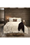 Maya Cream Double 100% Cotton Flannel Duvet Cover Set - 4
