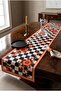 Decorative Table Runner - Checkered Floral Pattern, Stylish and Modern Kitchen, Dining Table Runner 40 X 140 cm