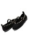 Women's Trok Detailed Elastic Round Toe Black Suede Ballerina Shoes - 3