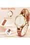 Women's Leather Quartz Watch, Thin Strap Ladies Watches, Analog Quartz Watches with Retro Dial, 3 Hand Quartz Watch, Premium Fashion Wrist Watch for Women Ladies Girls - 3