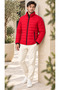 Men's Stand Collar Zippered Quilted Puffer Coat - 3