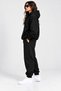 Women's Oversize Hooded Cotton Tracksuit Set with 3 Thread Ribs and Kangaroo Pockets and Elastic Cuffs - 3