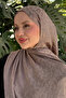 Premium jacquard leopard pattern shawl - dark beige - 4
