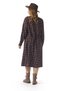 Long Sleeve Flannel Court Collar Violet Pattern Winter Midi Length Double Pocket Dress Purple Purple - 2
