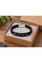 Merzano Tigerbead Black Leather Men's Bracelet - Brown Beaded Double Braid - 2