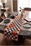Decorative Table Runner - Checkered Floral Pattern, Stylish and Modern Kitchen, Dining Table Runner 40 X 140 cm - 2