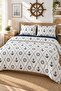 Easy-Iron Duvet Cover Set Double Size Anchor Navy Blue - 2