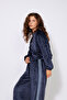 Zipped Jacket with Balloon Details, Reglan Sleeves, Soft Textured, Navy Blue - 2
