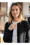 Soft Textured Long Sleeve Polka Dot Buttoned Knitwear Hirka - 4