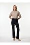 73037 Zipper Detailed Flare Pants-Black - 3