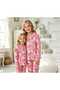Hello Kitty Pink Color Girls' Pajama Set Suede Soft Fabric Shirt Collar Buttoned Cute Stylish Comfortable Home Wear - 4