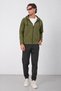 Men's Khaki Diving Fabric Cotton Hooded Winter Tracksuit Set - E229 - 2