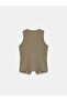 60627 Asymmetrical Cut Buttoned Vest-Green - 6