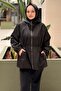 Serpme Stone Embroidered Hooded Zippered Coat