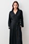 Long Sleeve Soft Textured Flexible Viscose Dressing Gown - 3