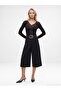72804 Wide Leg Long Bermuda Shorts-Black - 3