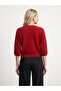 10852 Crew Neck Soft Textured Sweater-Red - 2