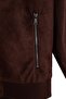 Men's relaxed fit stand collar zip-up lined faux suede knit jacket with side pockets - brown - 6