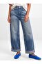 72363 100% Cotton Curled Hem Jean-Blue