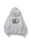 Unisex 3 Thread Cotton Gray Discoball Print Loose Fit Sweatshirt Hoodie