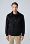 Men's Wool Soft Textured Cashmere Coat Black 4341Dngr - 2