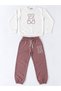 Girl-Boy Teddy Bear Printed 3-Strand Basic Tracksuit Set Without Zipper W0125 - 2