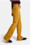 Women's Mustard Yellow Flare Fit Velvet Velvet Fabric Trousers - 3