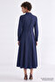 Zigzag Stitched Waist-Fitted Pleated Regular Midi Dress - 5
