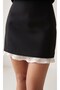 Black Mini Skirt with Hem Detail - 4