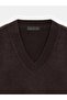10888 Wool Blend V-Neck Sweater-Dark Brown - 7