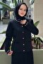 Collar Stone Embellished Front Snap Button Steel Knitted Cardigan - 2