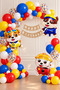 Party 3-Piece Dog Foil Balloon Birthday Set |   Happy Birthday Banner |   Red Blue Yellow Balloon Chain