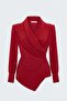 Stripe Patterned Double Breasted Blouse - Red - 2