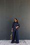 Pleated Wide Leg Denim Trousers - 3