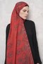Floş Viscose Shawl Riseon Pattern - Red - 2