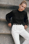 Accessory Detailed Blouse - Black