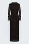 Long Sleeve Lace Dress - Brown - 2