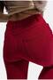Women's Burgundy Flare Fit Smooth Textured Stretchy Velvet Fabric Trousers - 6