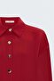 Striped Sleeve Fold Detail Shirt - Red - 3