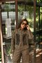 Leopard Pattern Jacket with Button and Embroidery Detail